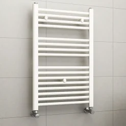 Kibath Radiateur sèche-serviettes circuit de chauffage 80 cm x 50 cm finition BLANC brillant en acier