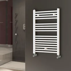 Kibath Radiateur sèche-serviettes circuit de chauffage 80 cm x 50 cm finition BLANC brillant en acier