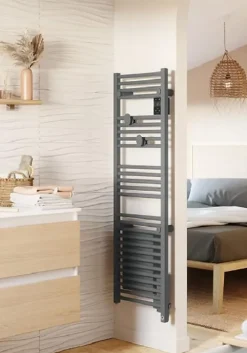 Sèche-Serviettes Soufflant|Thermor Radiateur sèche-serviettes électrique Riva 5 - Avec soufflerie - 500W+1000W - Dimensions: 1098 x 500 x 134 mm