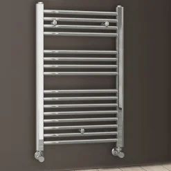 Sèche-Serviettes Eau Chaude|Kibath Radiateur sèche-serviettes circuit de chauffage 80 cm x 50 cm finition chrome poli en acier