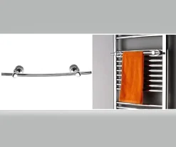 Bernstein Radiateur sèche-serviettes design 118x50cm acier inox - Chrome - R20C - Avec porte-serviette, Sans kit connexion