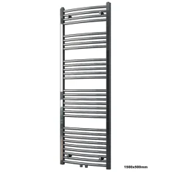 Sèche-Serviettes Eau Chaude|Bernstein Radiateur sèche-serviettes design 150x50cm acier inox - Chrome - R20C - Avec porte-serviette + kit connexion chromé