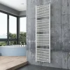 Bernstein Radiateur sèche-serviettes 180x50cm design salle de bain en laiton, Blanc, R18W, Avec porte-serviette droit, Sans kit de connexion