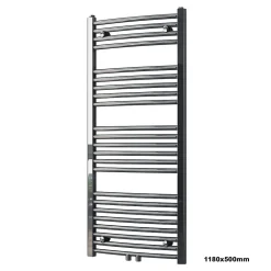 Sèche-Serviettes Eau Chaude|Bernstein Radiateur sèche-serviettes design 118x50cm acier inox - Chrome - R20C - Sans porte-serviette, Avec kit connexion chromé