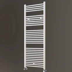 Kibath Radiateur sèche-serviettes circuit de chauffage 150 cm x 50 cm finition BLANC brillant en acier