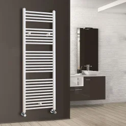 Kibath Radiateur sèche-serviettes circuit de chauffage 150 cm x 50 cm finition BLANC brillant en acier