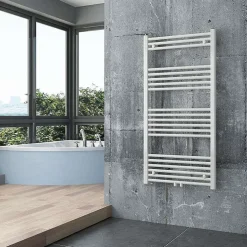 Bernstein Radiateur sèche-serviettes 120x60cm design de salle de bain en laiton - Blanc - R18W - Sans porte-serviette ni kit de connexion