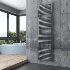 Bernstein Radiateur sèche-serviettes design 180x50cm acier inox - Chrome - R20C - Sans porte-serviette, Avec kit connexion chromé