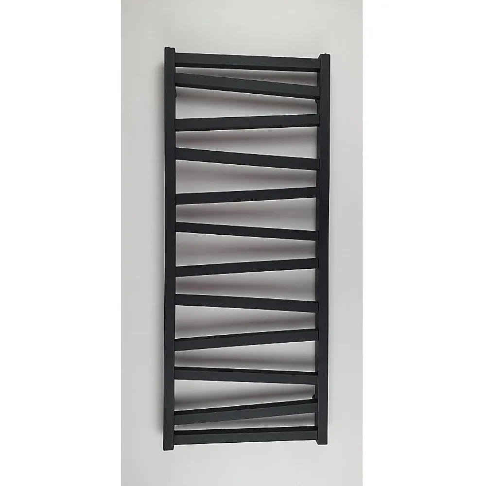 Stano Radiateur sèche-serviettes eau chaude design CYRKA 97 x 50 cm noir mat