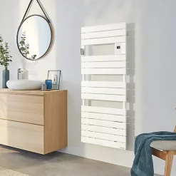 Atlantic Radiateur sèche-serviettes connecté Adelis avec soufflerie 1750W Blanc Brillant - - 861916