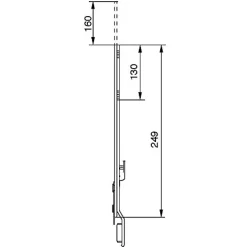 Urinoir|Ferco Rallonge mâle de 590mm 1 galet - - G-22385-07-0-1
