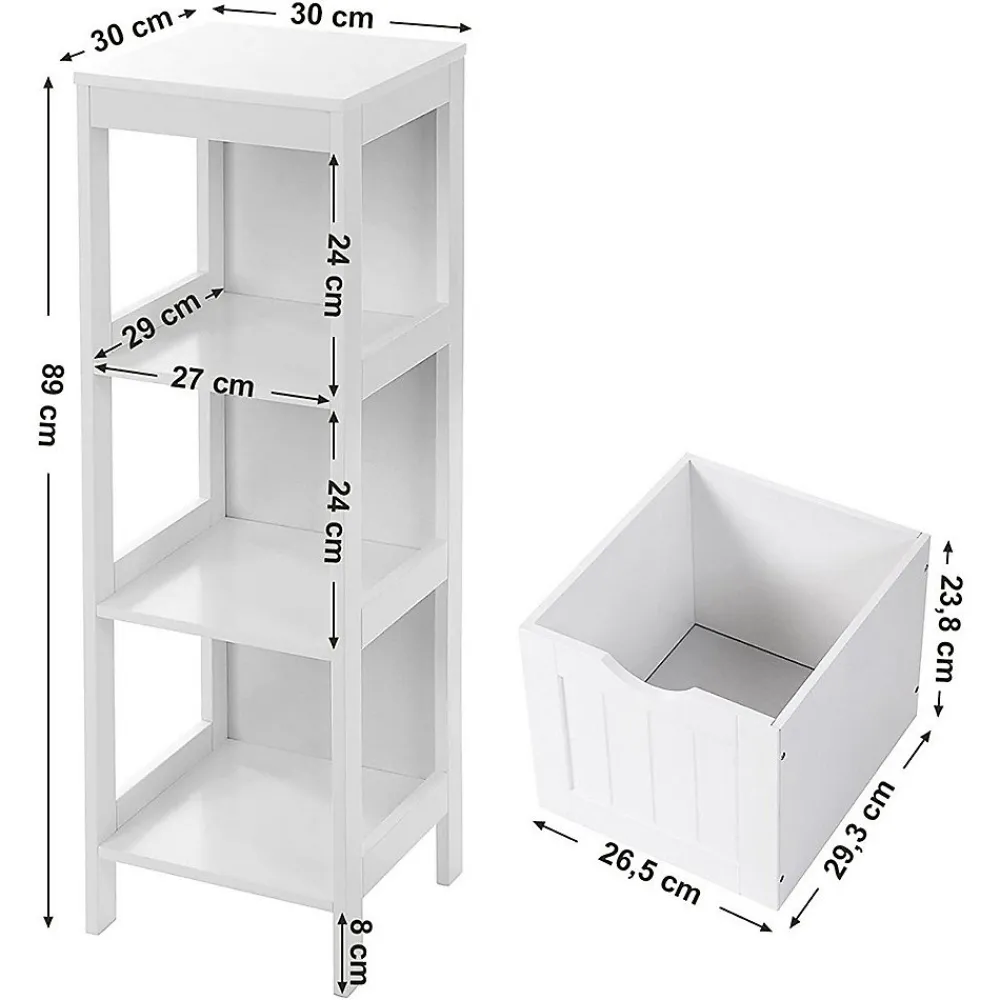 Calicosy Rangement de Salle de Bain 2 Tiroirs L89 cm - Blanc