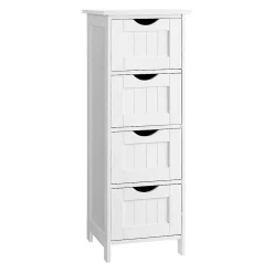 Calicosy Rangement de salle de bain Blanc avec 4 tiroirs - L30 cm