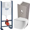 Wc Suspendu|Grohe RAPID SL Pack Bâti-support + WC suspendu + Plaque chrome + Set de montage (PROJECTFUSIONTQ-1-SABO)