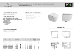 Wc Suspendu|Grohe Rapid SL Pack WC bâti autoportant + WC suspendu sans bride Ceramia avec abattant SoftClose + plaque blanche (GRRCEPXWR12-FR)