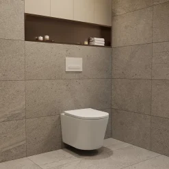 Wc Suspendu|Grohe Rapid SL Pack WC bâti-support + WC suspendu sans bride avec abattant SoftClose Ceramia + plaque (GRRCE14WT01-FR)