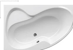 Baignoire D'Angle|Ravak Rosa II 170 x 105 cm Baignoire d'angle orientation gauche en acrylique, sans pieds, blanc (C221000000)
