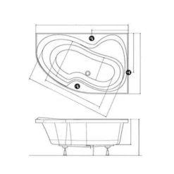 Baignoire D'Angle|Ravak Rosa II 170 x 105 cm Baignoire d'angle orientation gauche en acrylique, sans pieds, blanc (C221000000)