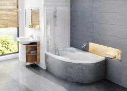 Baignoire D'Angle|Ravak Rosa II 160 x 105 cm Baignoire d'angle orientation gauche en acrylique, sans pieds, blanc (CM21000000)