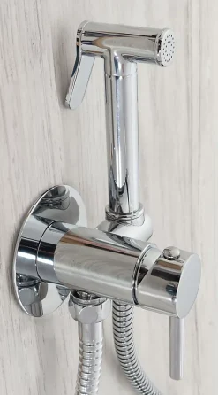 Rea Robinet Bidet Douchette Chrome Mural Monocommande