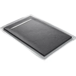 Receveur De Douche|U-tile Receveur 180 x 90 cm HD en pierre naturelle gris caniveau excentré