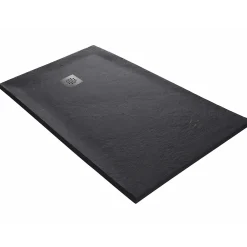 Receveur De Douche|U-tile Receveur 150 x 100 cm HD en pierre naturelle gris grille excentrée