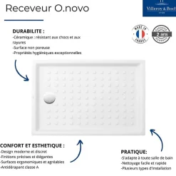 Villeroy & Boch Receveur 100 x 80 VILLEROY ET BOCH O Novo ceramique rectangle blanc