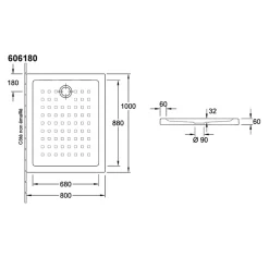 Villeroy & Boch Receveur 100 x 80 VILLEROY ET BOCH O Novo ceramique rectangle blanc