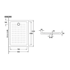 Villeroy & Boch Receveur 120 x 90 VILLEROY ET BOCH O.Novo céramique rectangle blanc