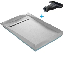 U-tile Receveur de douche à carreler caniveau 120 x 80 cm