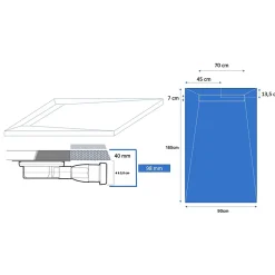 Receveur De Douche|U-tile Receveur de douche à carreler caniveau 185 x 90 cm
