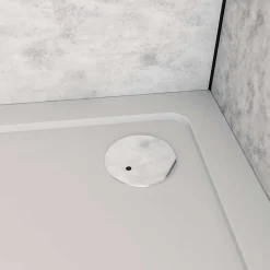 Receveur De Douche|AICA Sanitaire Receveur de douche à l'italien 100x80cm H.3cm, blanc, Bac à douche extra-plat en résine, avec une bonde H.55mm Design ultra-mince