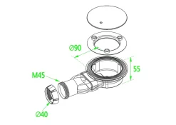 Receveur De Douche|AICA Sanitaire Receveur de douche à l'italien 100x80cm H.3cm, blanc, Bac à douche extra-plat en résine, avec une bonde H.55mm Design ultra-mince