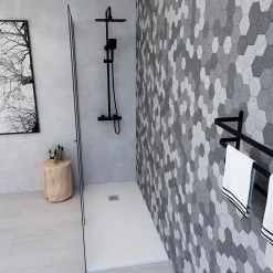 Futurbath Receveur de douche à poser l.80 x L.160 x H.3 cm blanc en mousse de polystyrène extrudé, Gravity