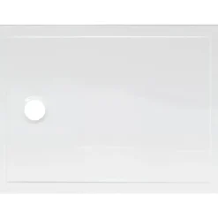 Sanindusa Receveur de douche à poser extra plat épaisseur 30mm céramique traditionnelle Stepin 140x80 blanc