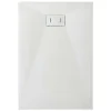 Laneri Receveur de douche SMC en fibre de verre effet pierre avec bonde inclus H. 2,6 cm 70 x 120 Blanche