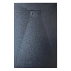 Laneri Receveur de douche SMC en fibre de verre effet pierre avec bonde inclus H. 2,6 cm 70 x 100 Noir