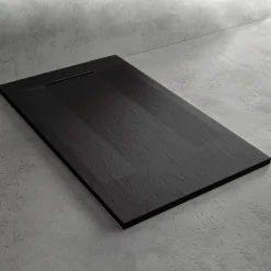Receveur De Douche|Stano Receveur de douche 90 x 160 cm noir extra plat SUEZ surface ardoisee