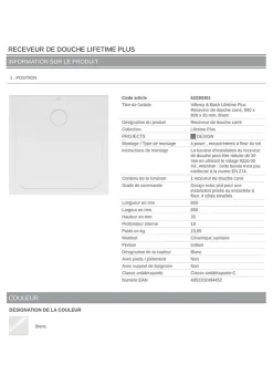 Villeroy & Boch Receveur de douche 80 x 80 cm en céramique, blanc, Slim