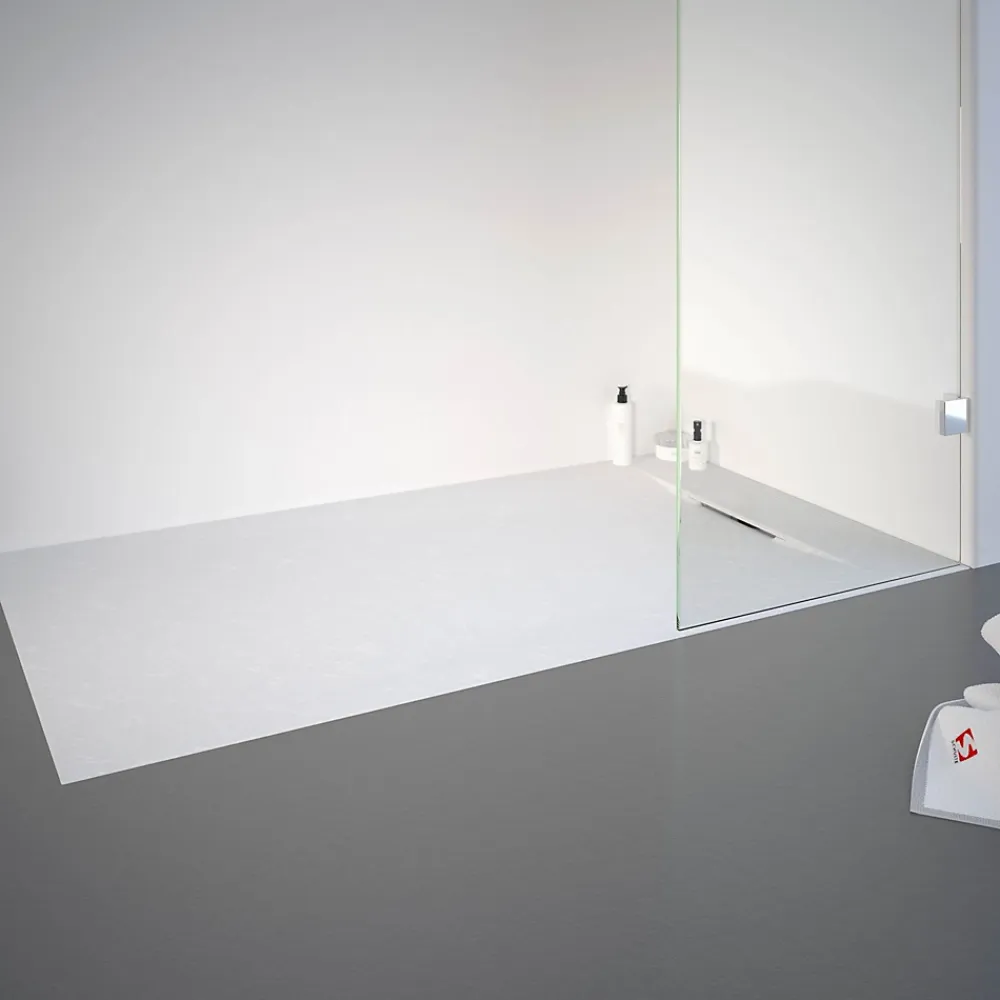 Schulte Receveur de douche 80 x 140 cm, effet pierre blanche,