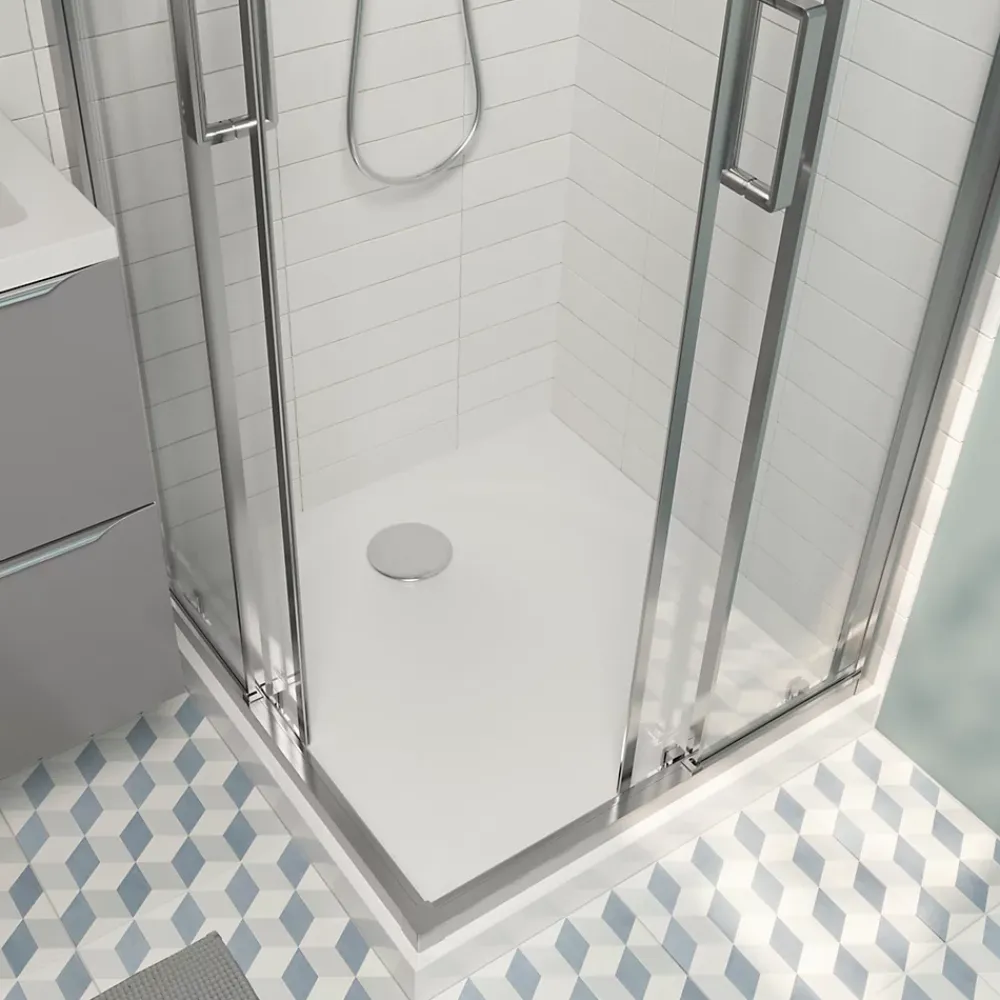 GoodHome Receveur de douche 70 x 70 cm, résine, blanc, Cavally