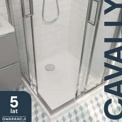 GoodHome Receveur de douche 70 x 70 cm, résine, blanc, Cavally