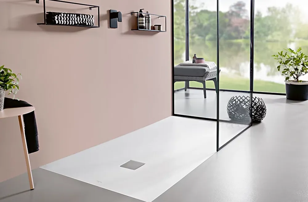 Receveur De Douche|Villeroy & Boch Receveur de douche 100 x 160 cm en acrylique, blanc texturé, Exklusive