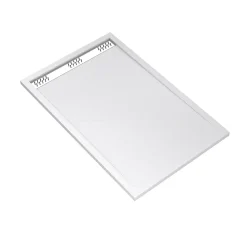 Receveur De Douche|Galedo Receveur de douche 90 x 140 cm, acrylique blanc effet pierre, Pedra