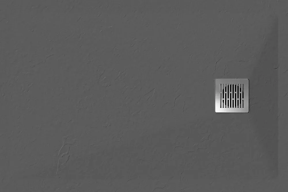 GoodHome Receveur de douche 80 x 120 cm, résine, gris, Douro