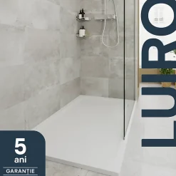 GoodHome Receveur de douche 80 x 160 cm, résine, blanc, Luiro