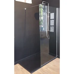 Stano Receveur de douche 80 x 100 cm extra plat noir PIATTO en SoliCast surface ardoisee