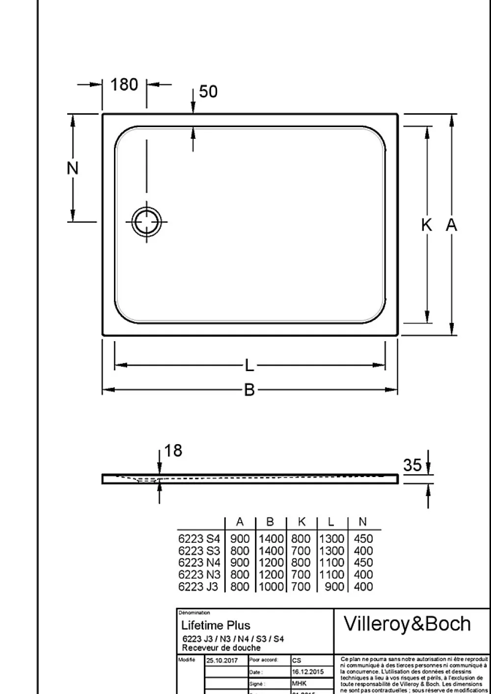 Receveur De Douche|Villeroy & Boch Receveur de douche 80 x 140 cm en céramique, blanc, Slim