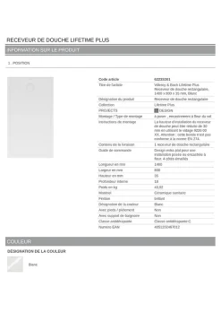 Receveur De Douche|Villeroy & Boch Receveur de douche 80 x 140 cm en céramique, blanc, Slim