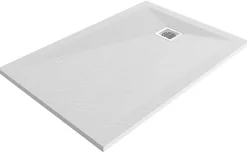 GoodHome Receveur de douche 80 x 120 cm, résine, blanc, Douro
